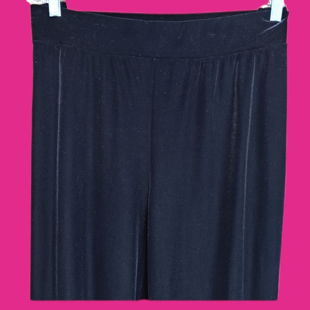 S. Lawrence Velvet Velour High Waisted Loose Leg Trousers Relaxed Fit Pleated